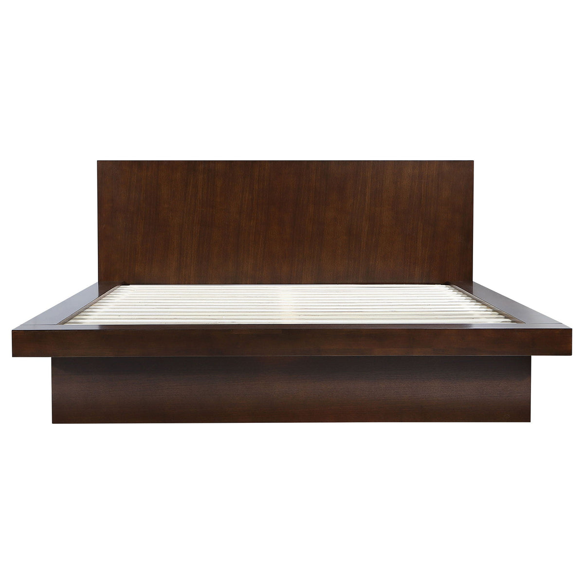 Jessica Wood Eastern King LED Panel Bed Cappuccino