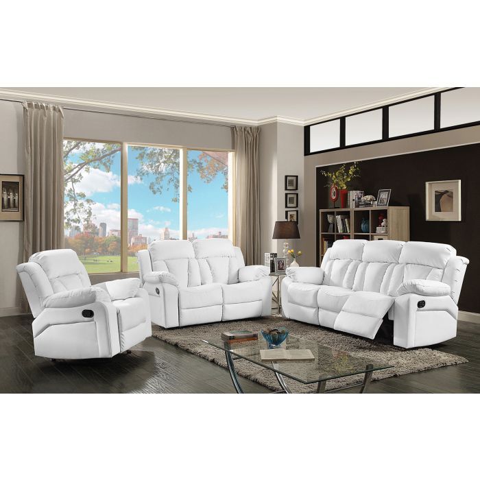 Elegant Reclining Sofa with Sturdy Construction - White, Black, Dark Brown