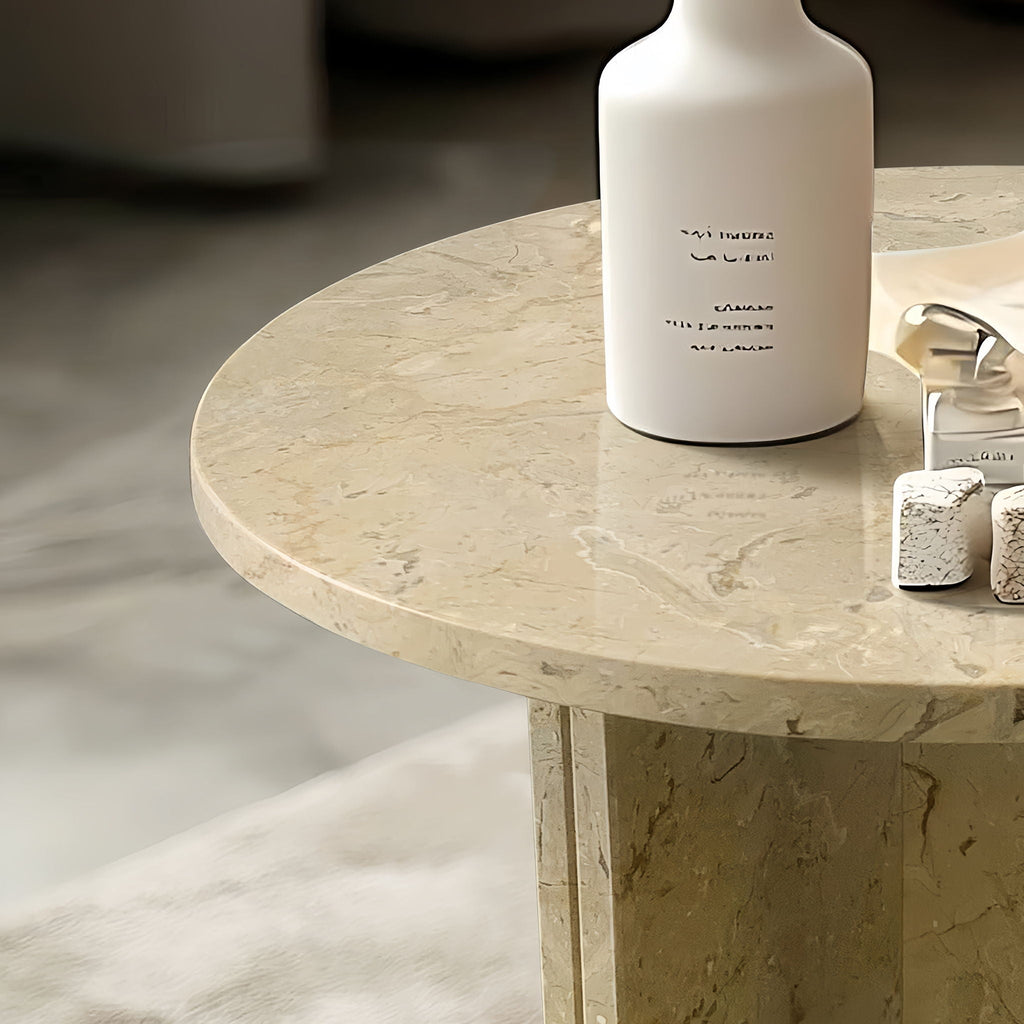 Elegant Coffee Duo Table Set with Natural Marble Tops - Multiple Colors