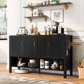 55.1" Storage Sideboard with 4 Doors - MDF, Black or Navy Blue