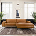 Easley Mid Century Modern Vegan Leather Wide-Arm Sectional Sofa - Brown