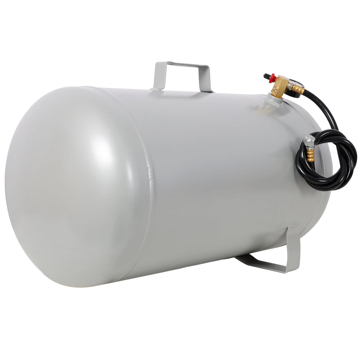 11 Gallon Aluminum Air Tank with Pressure Gauge and Hose - Metallic Aluminum
