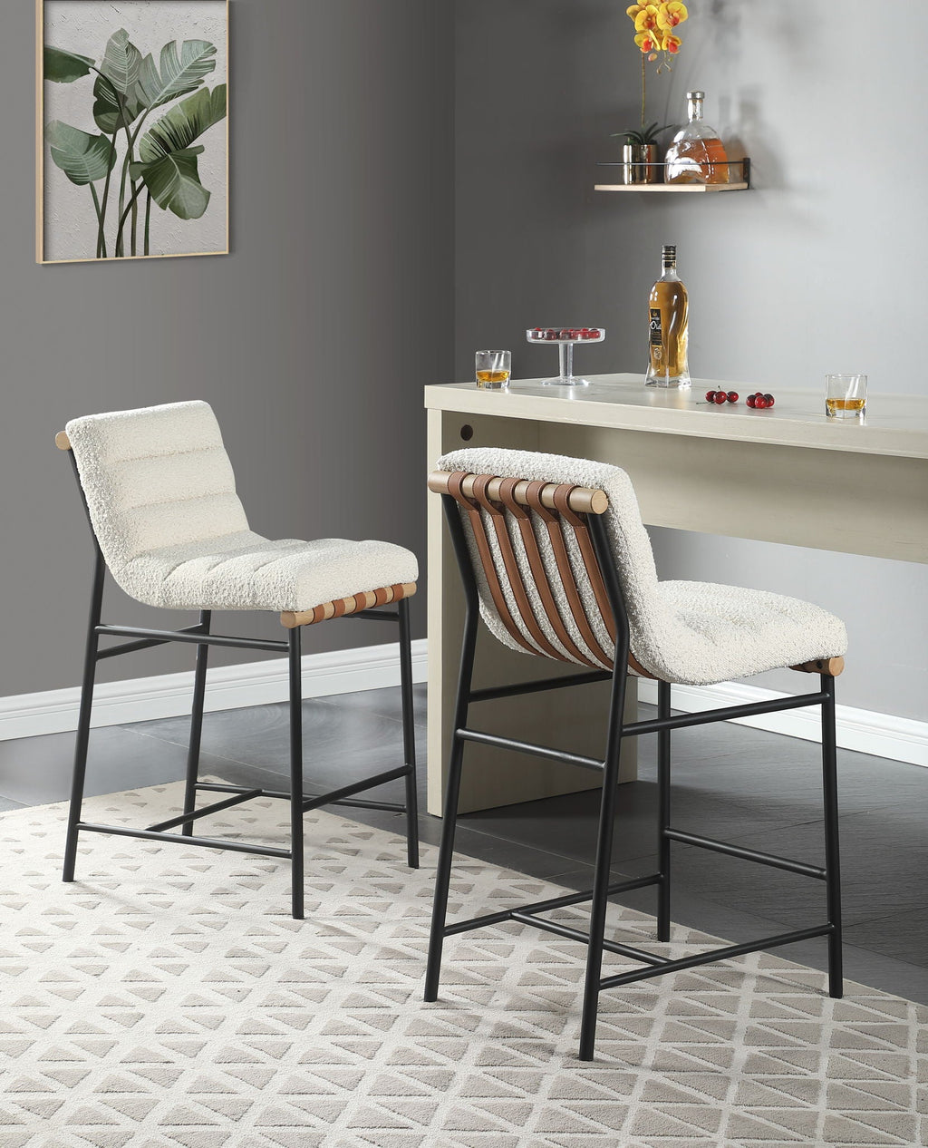 Lahni Boucle Fabric Counter Height Chair - Multiple Colors
