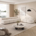 Evelyn 6-Piece Modular Chenille Sectional Sofa with Solid Wood Frame - Grey