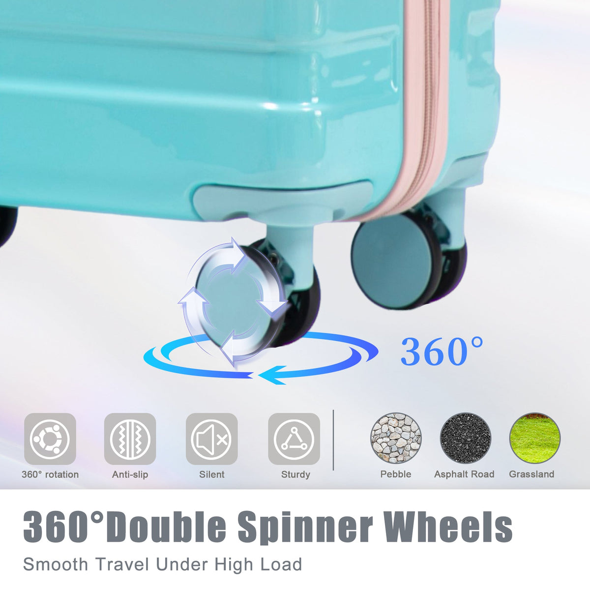 Gradient Color Hard Case Luggage 3-Piece Set with Spinner Wheels