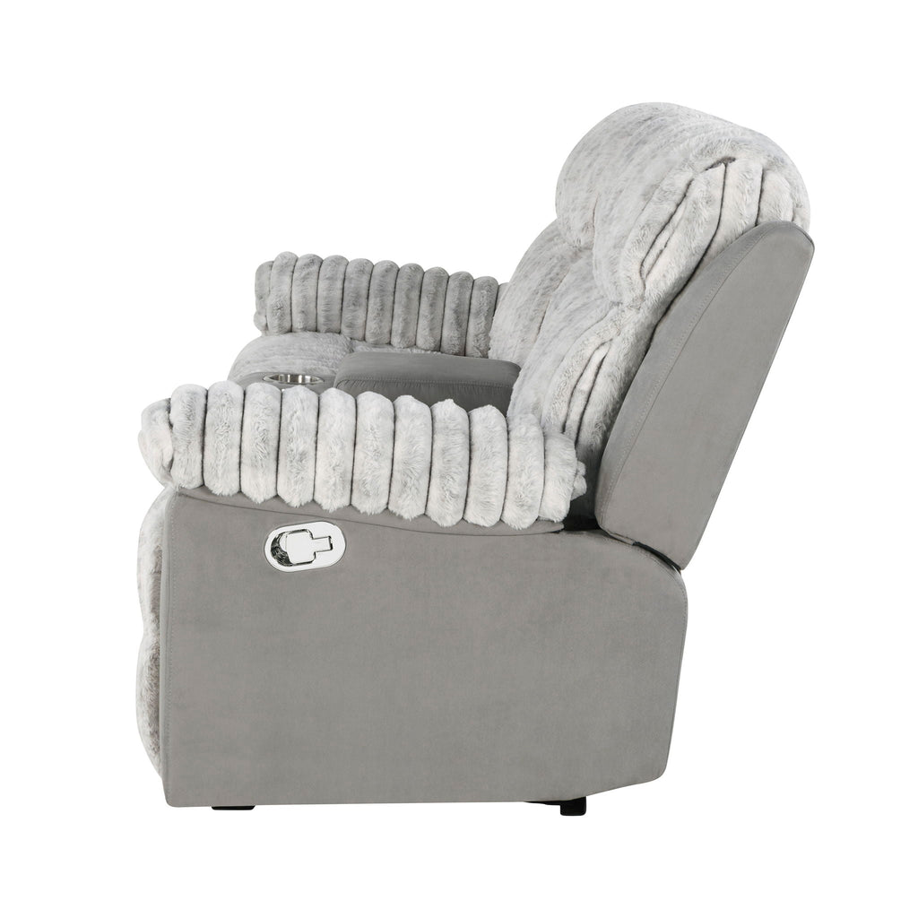 Manual Reclining Loveseat with Console - Dark Brown or Gray