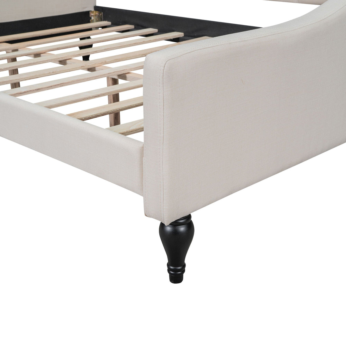 Upholstered Tufted Daybed with Storage Options - Beige