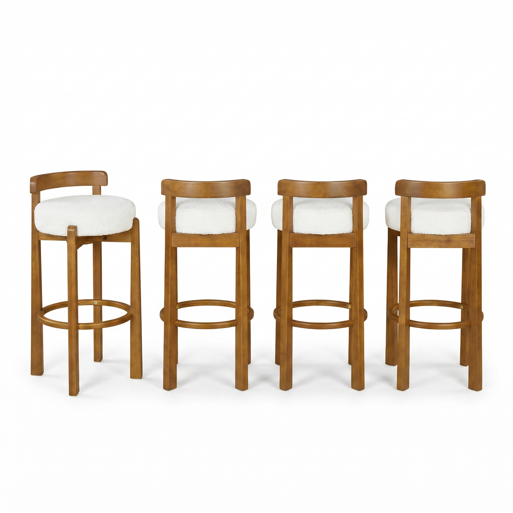 Elise Indoor Wooden Low Back Barstool