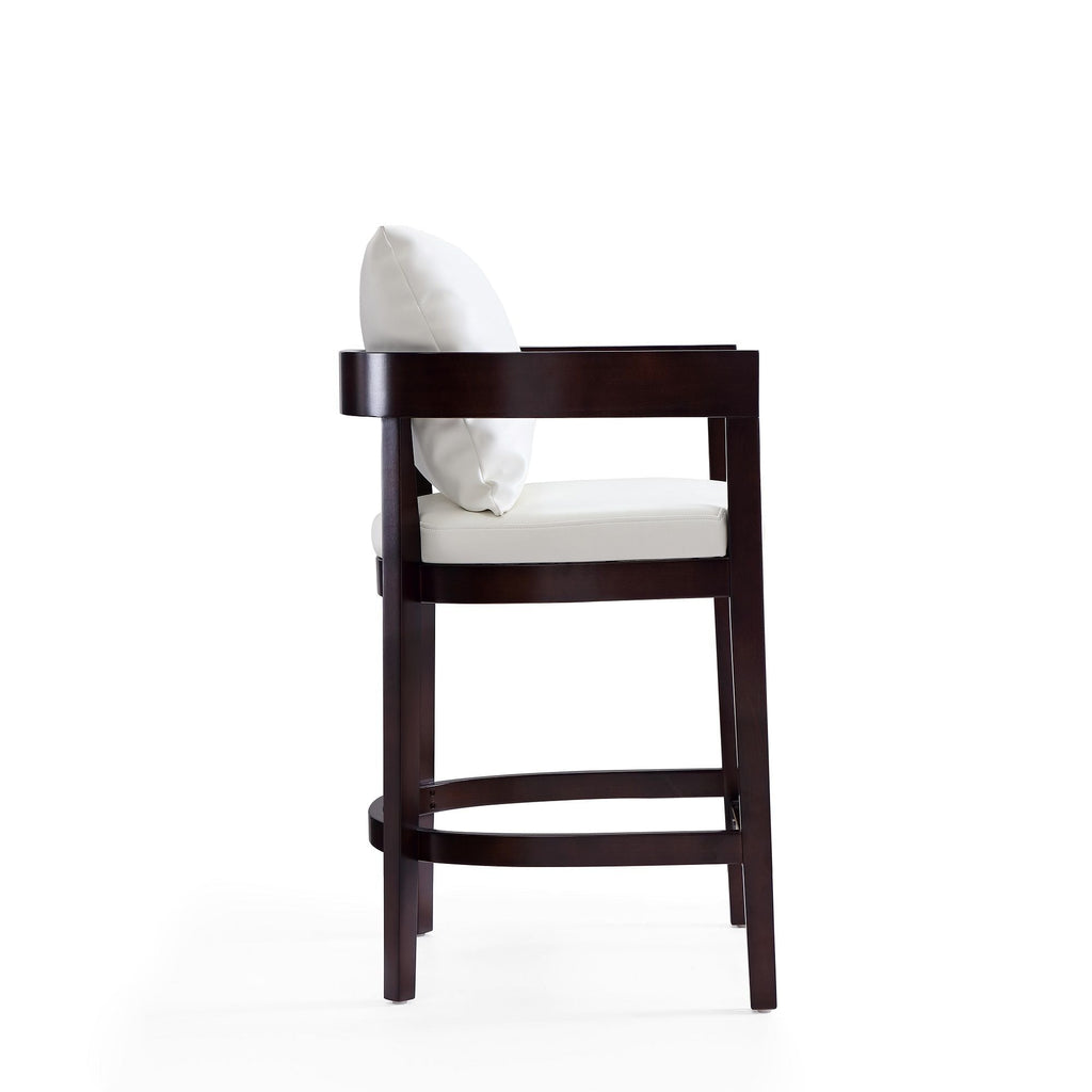 Mid-Century Modern Counter Stool with Upholstered Seat - Multiple Colors
