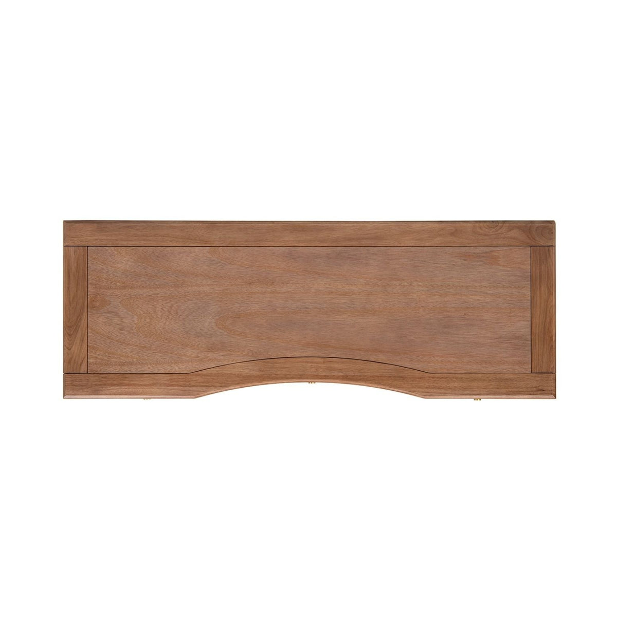 Brown Executive Desk with 3 Drawers - Satin-Gold Hardware