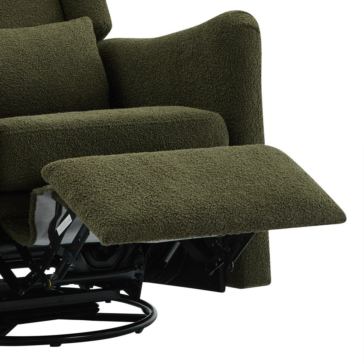 Wide Wingback Swivel Glider Rocker Recliner Chair with 360-Degree Swivel - Dark Green or Beige