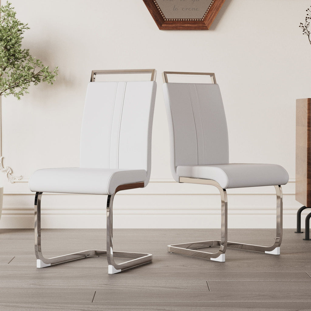 Modern Dining Chairs with Padded Seat and High Back - Black, White, or Dark Gray