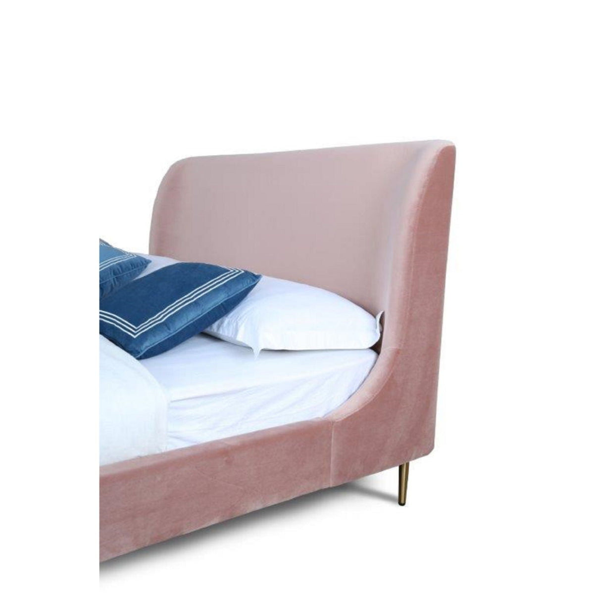 Heather Upholstered Bed with Curved Headboard - Multiple Colors