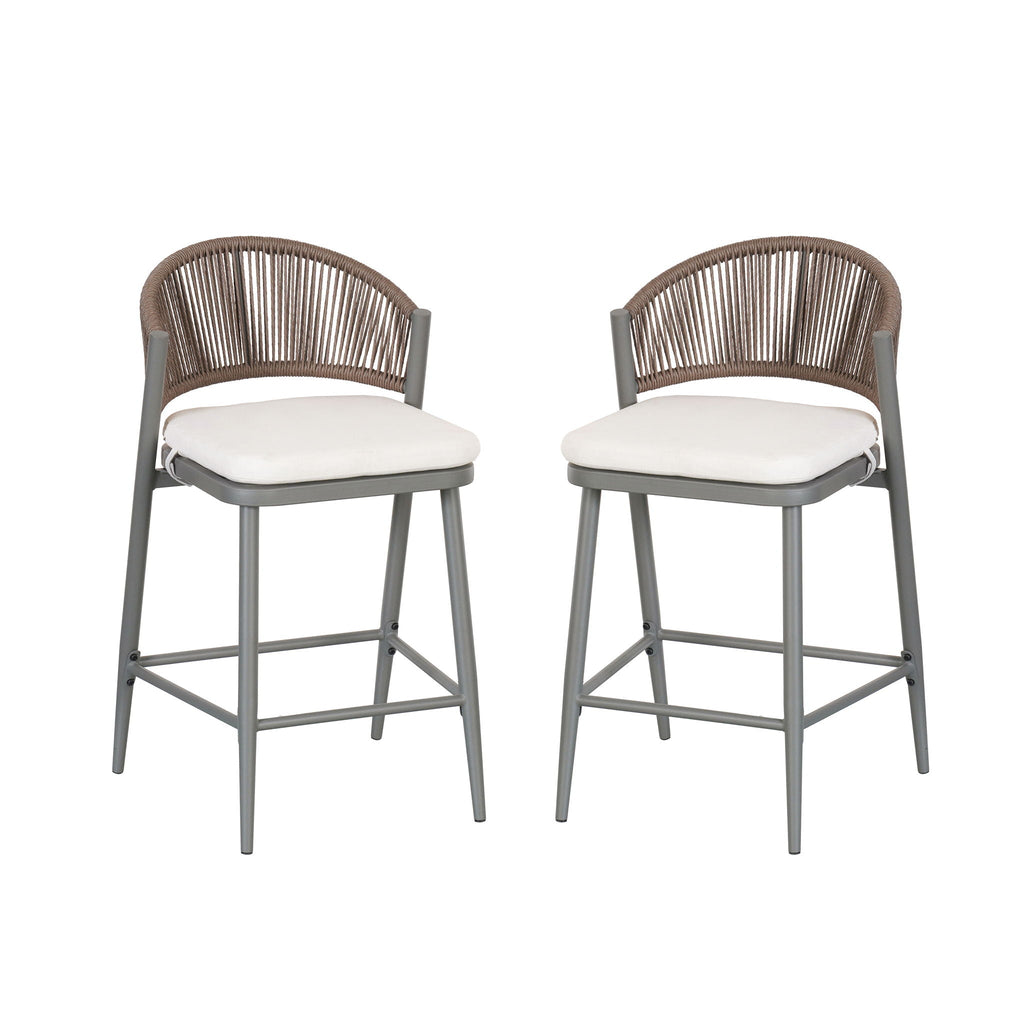 Outdoor 26" Counter Height Metal Frame Counter Stools