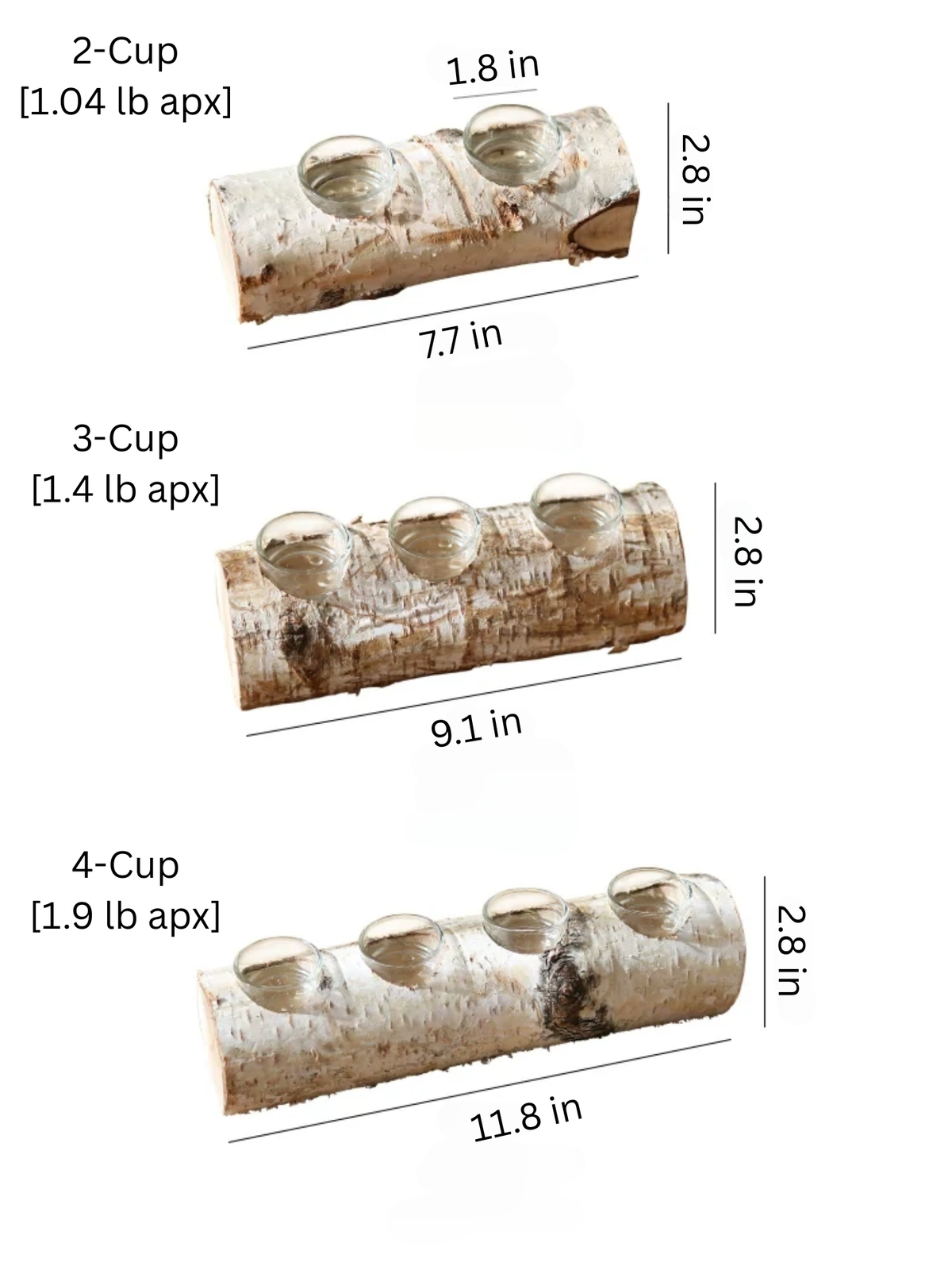 Natural Birch Log Tealight Holder