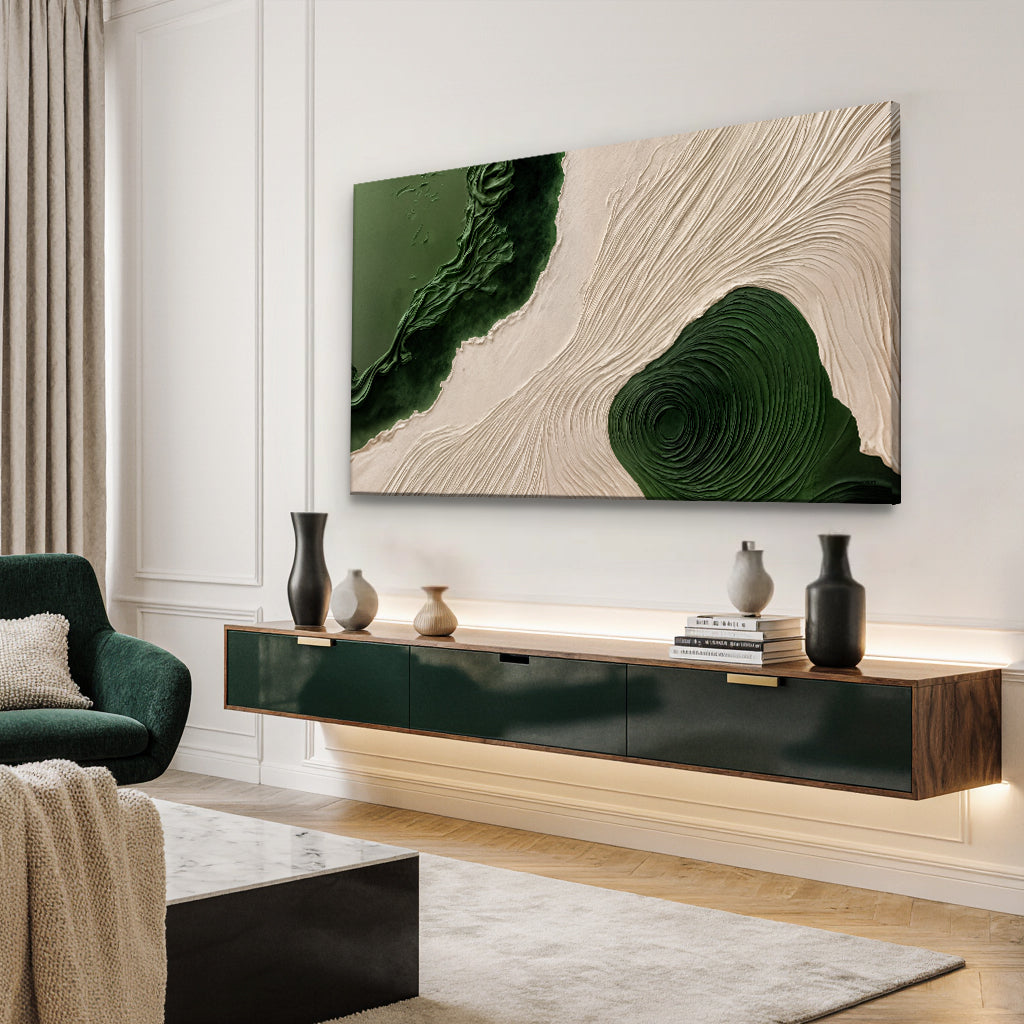 Green Rivers Abstract Wall Art XII