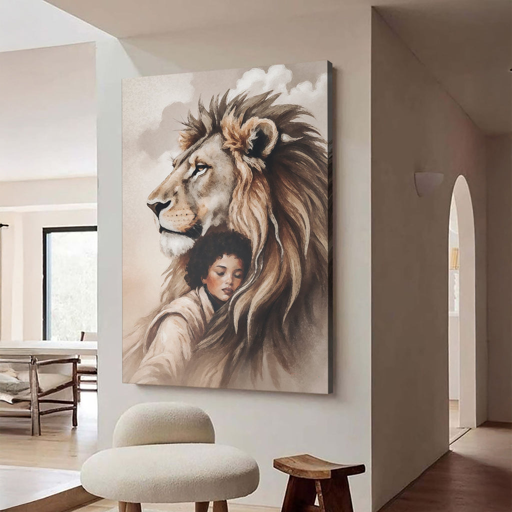 Lion And Girl Faith Wall Art