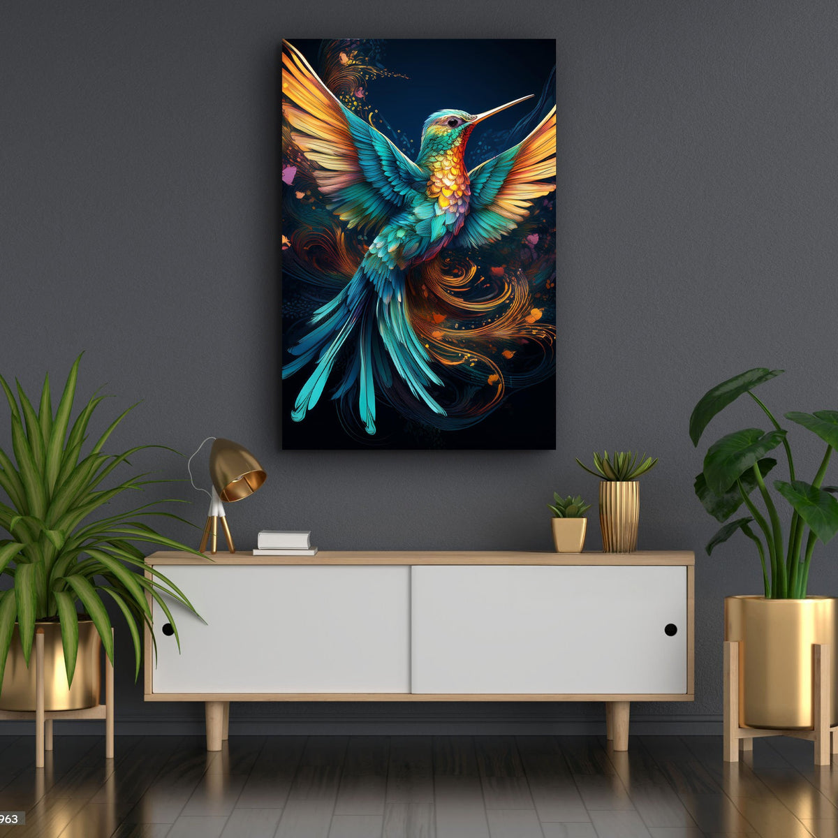 Humming Bird Abstract Wall Art II