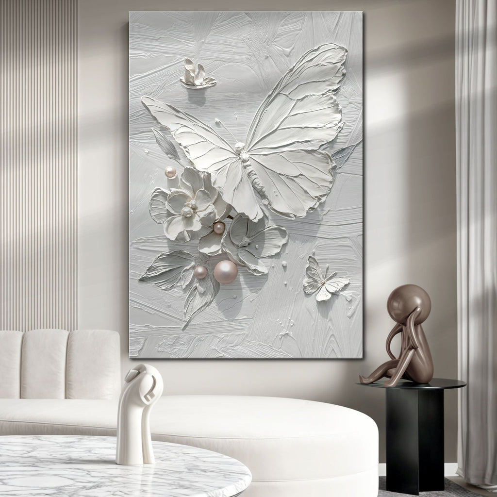 White Butterfly Wall Art