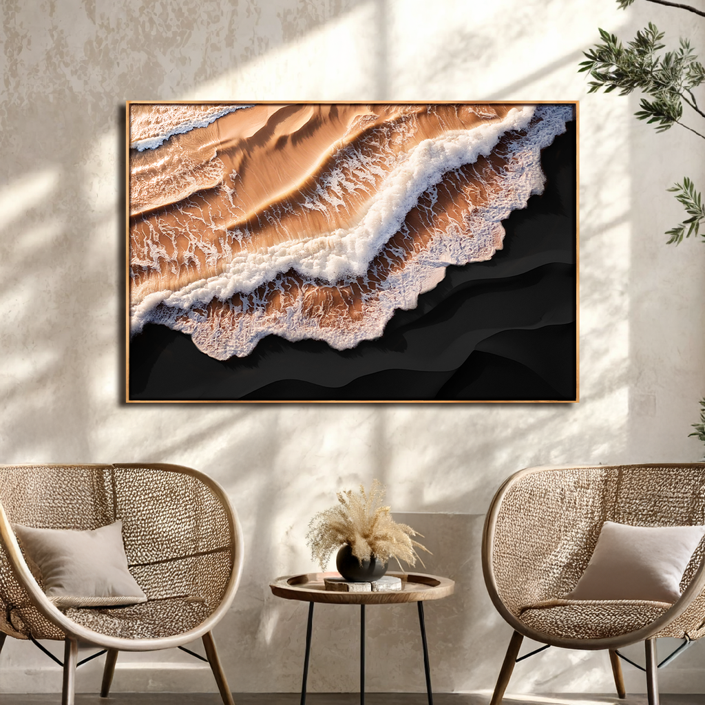 Amber Ocean Waves Wall Art