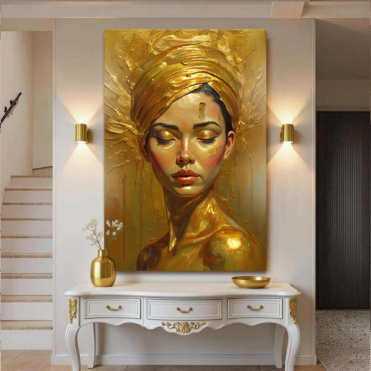 Woman's Golden Serenity Wall Art