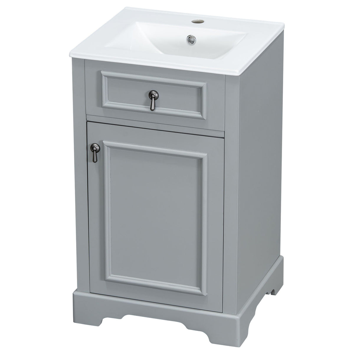 Elegant Bathroom Vanity with Ceramic Sink and Soft-Close Door - Multiple Colors