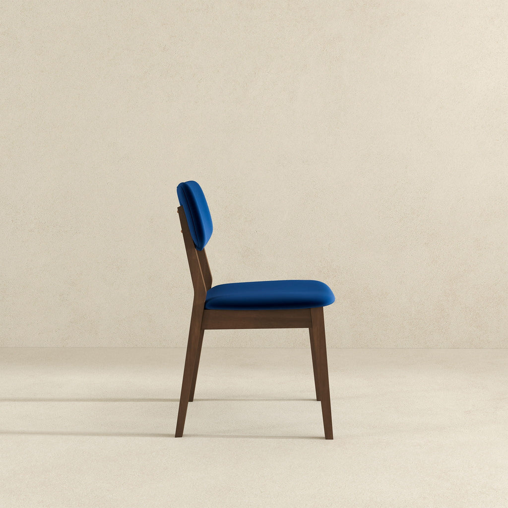 Solid Back Side Chair Set with Mid-Century Modern Design - Multiple Colors