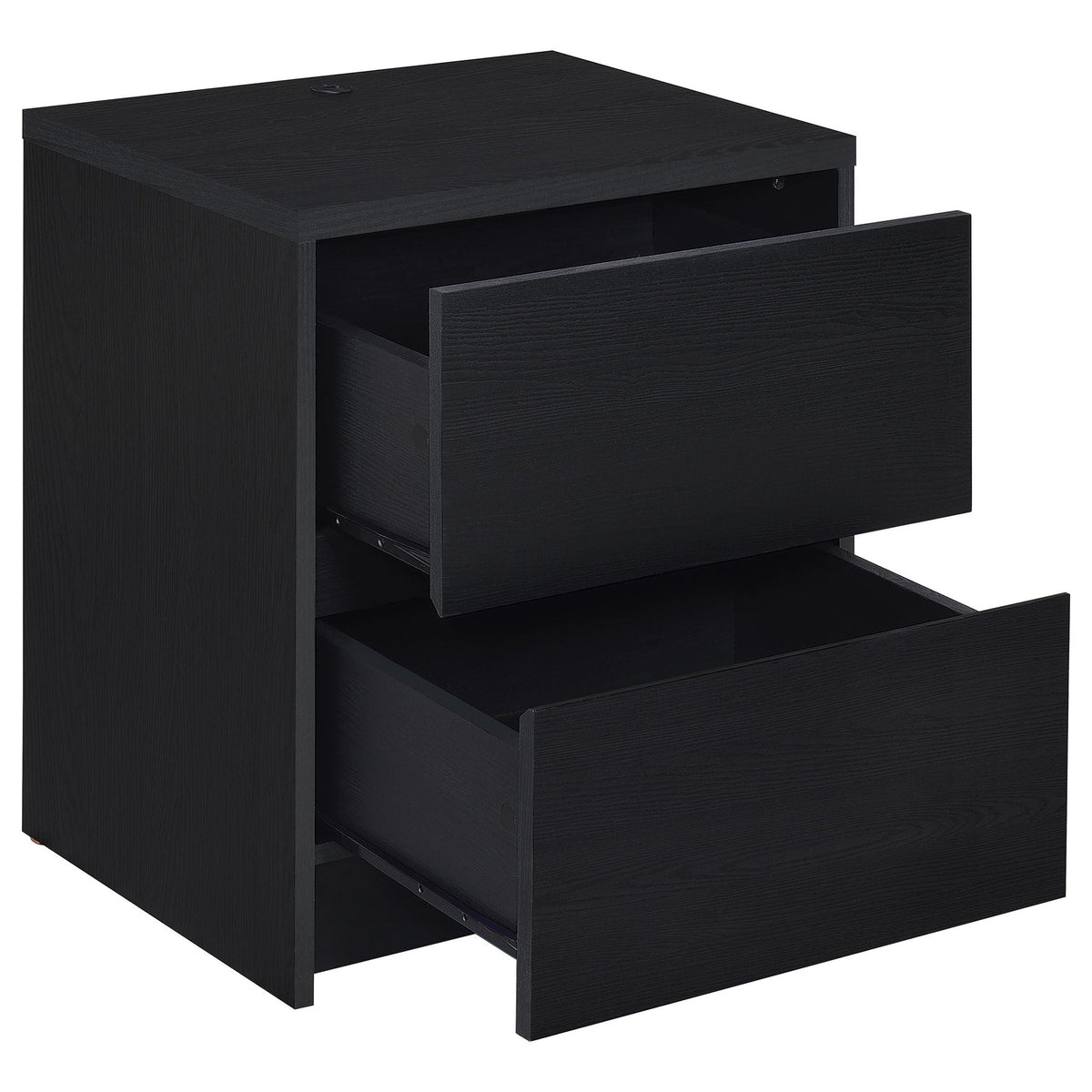 Westpark 2-drawer Nightstand LED Lights and USB Black