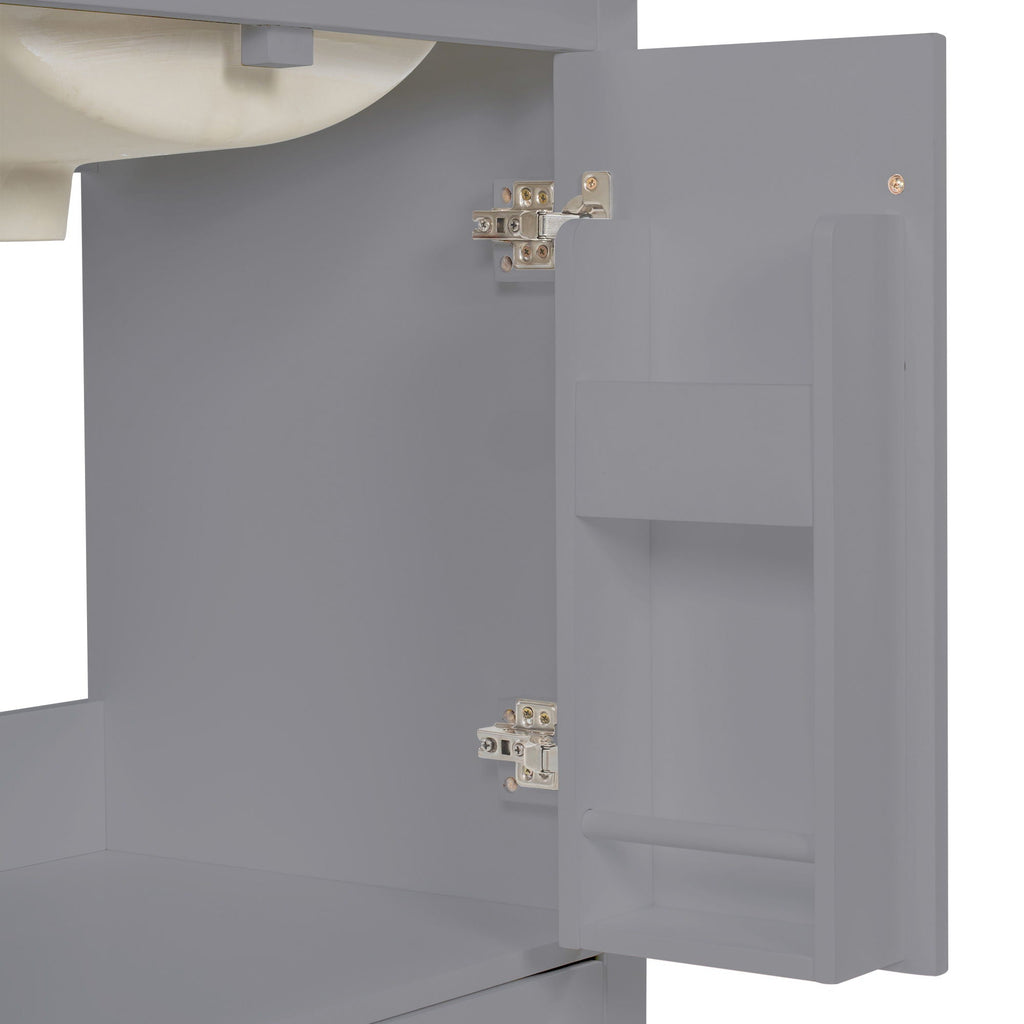 Bathroom Vanity with Sink and Soft Close Doors - White, Black, Green, or Gray