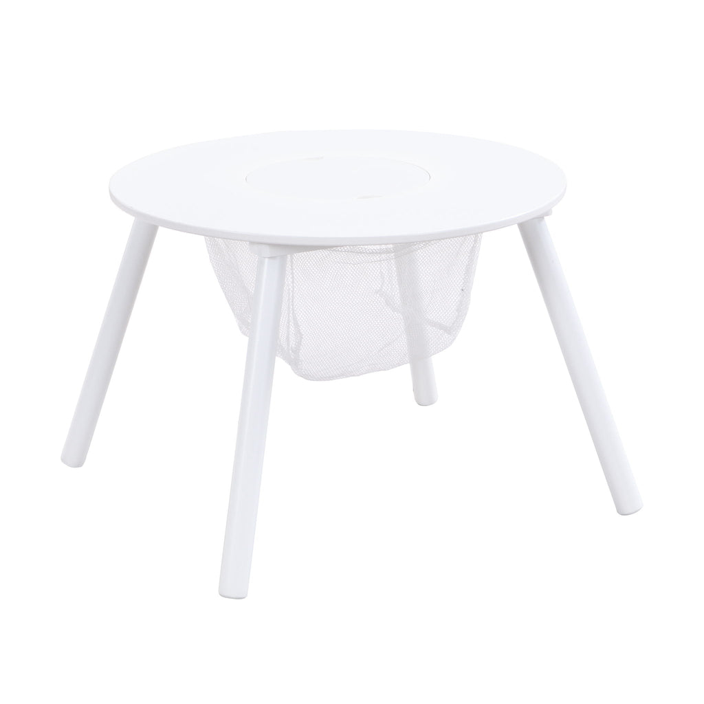 Children's Panel Table With Hidden Storage - White