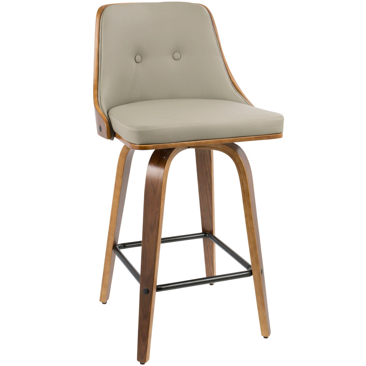 Mid Century Modern Counter Stool Set with Swivel - Multiple Colors