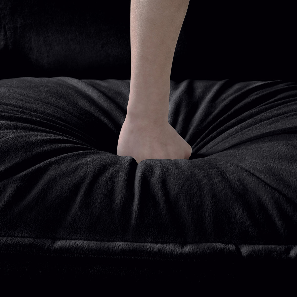 Luxury Chenille Ottoman with Double-Layer Cushion - Chenille