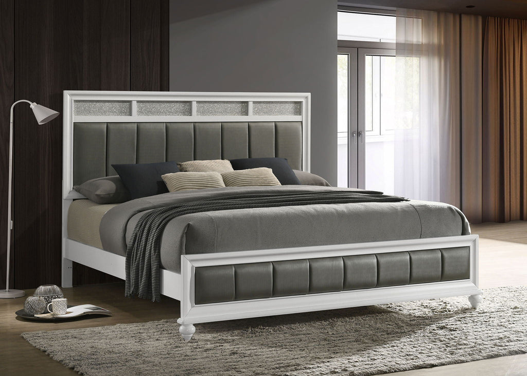 Barzini Wood Eastern King Panel Bed White