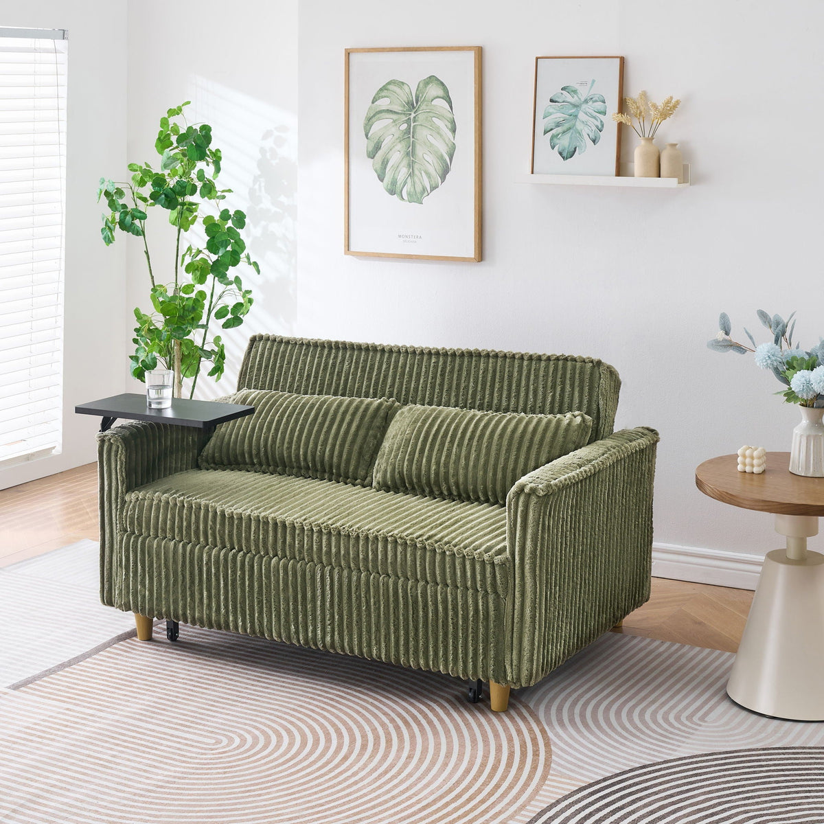 Pull Out Sofa With Movable Tabletop and USB Ports - Multiple Colors