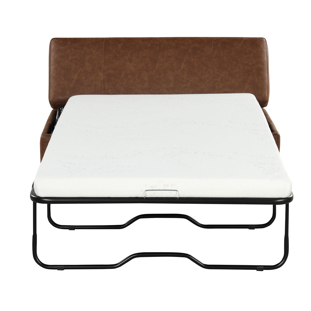 Twin Size Folding Ottoman Sleeper Bed with Mattress - Light Brown, Black, Dark Gray, White
