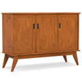Brown 3 Door Sideboard Buffet with Adjustable Shelves - Teak Finish