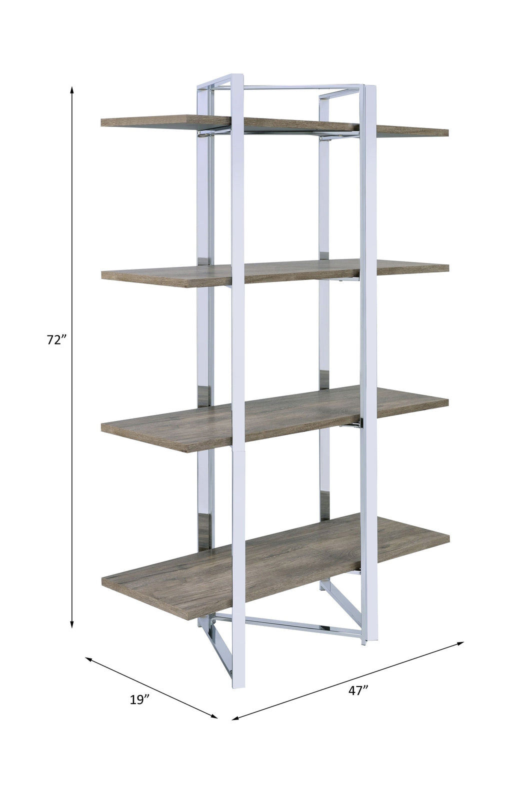 Libby Rectangular Etagere Bookshelf with Metal Frame
