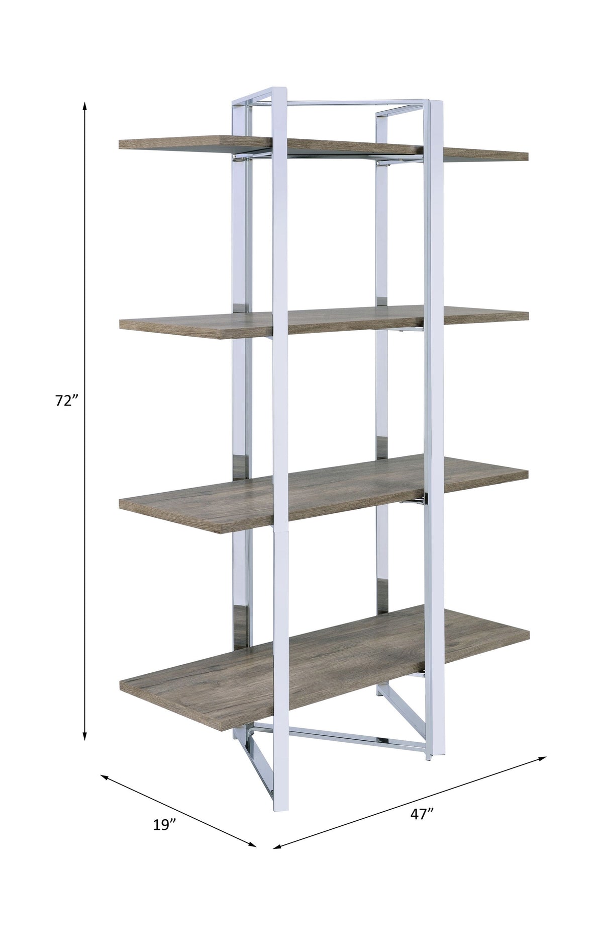 Libby Rectangular Etagere Bookshelf with Metal Frame