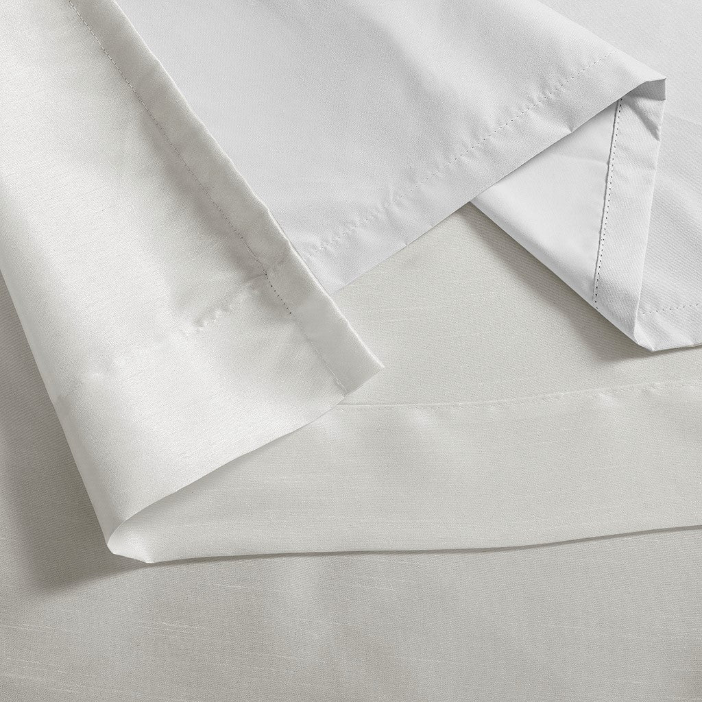 White Total Blackout Curtain Panel with Twist Tab - 50" x 84"