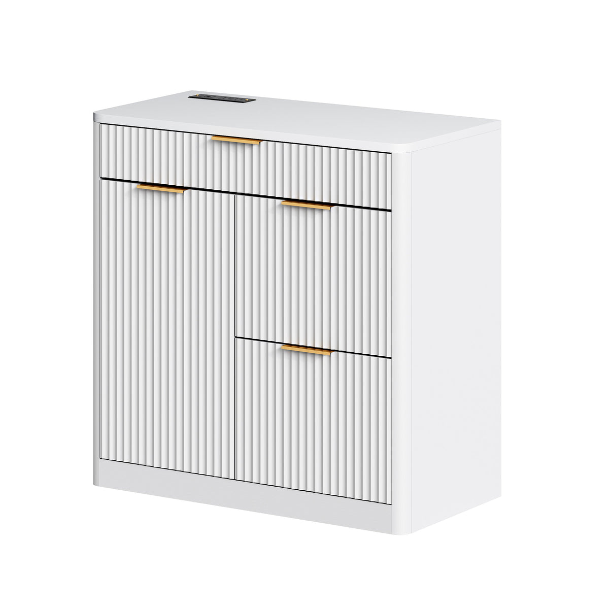 Freestanding Office File Cabinet with Built-In Charging Station - Particle Board