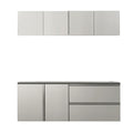 Metallic Gray Garage Cabinet Set with Deep Storage - Metallic Gray