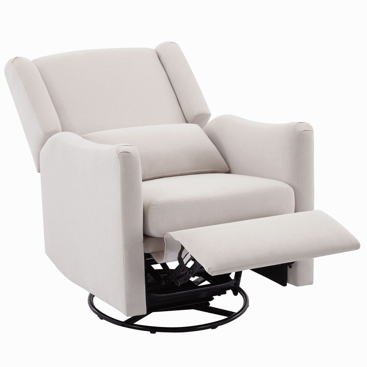 Wide Wingback Swivel Glider Rocker Recliner Chair with 360-Degree Swivel - Dark Green or Beige