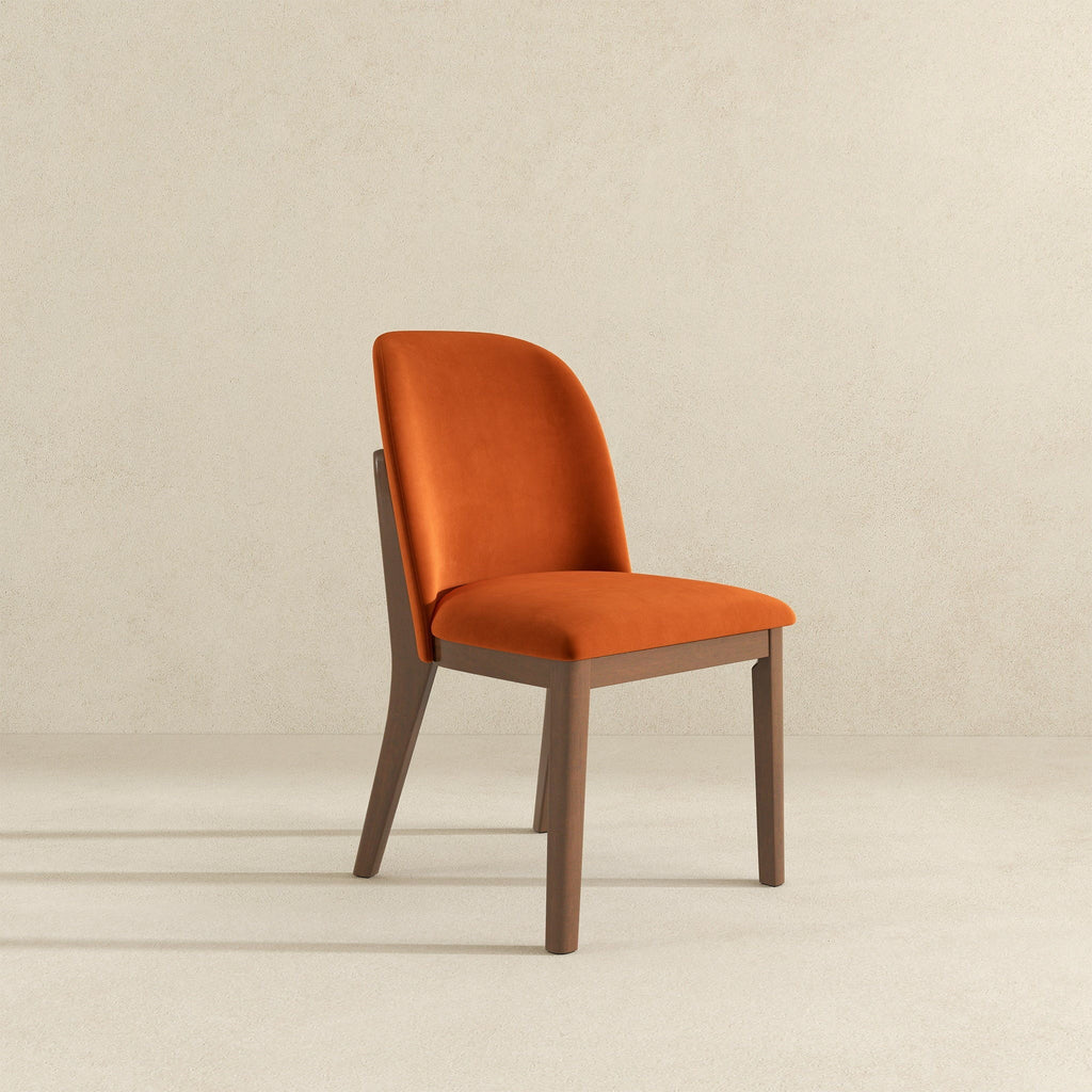 Comfort Dining Chair Set of 2 with Solid Wood Legs - Beige, Orange, Blue, Green