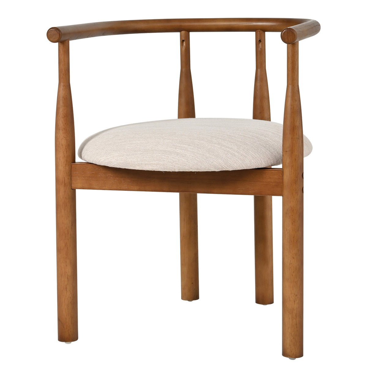 Modern Dining Chair Set of 2 with Solid Wood Legs - Beige