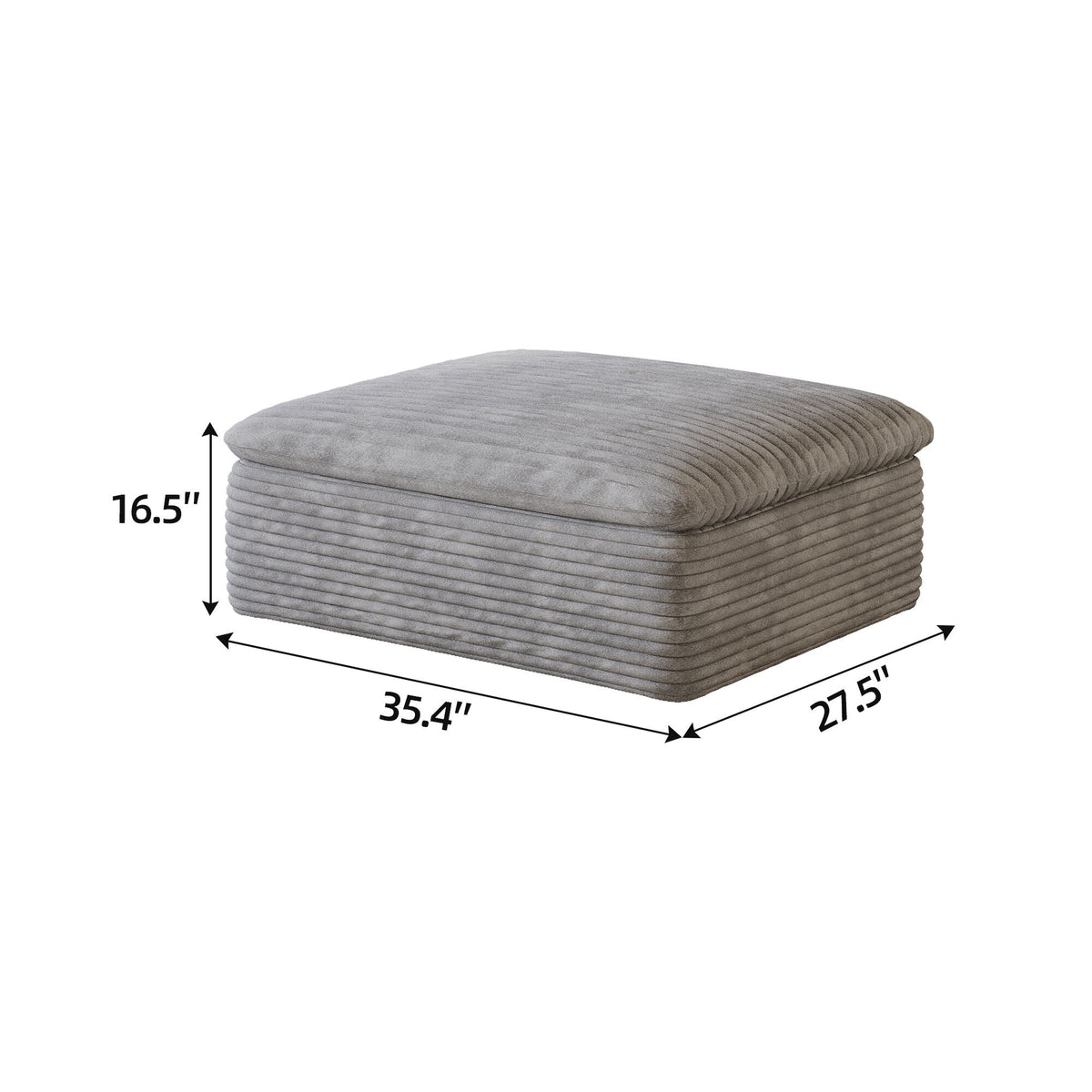 Versatile Fabric Ottoman with Modular Design - Neutral
