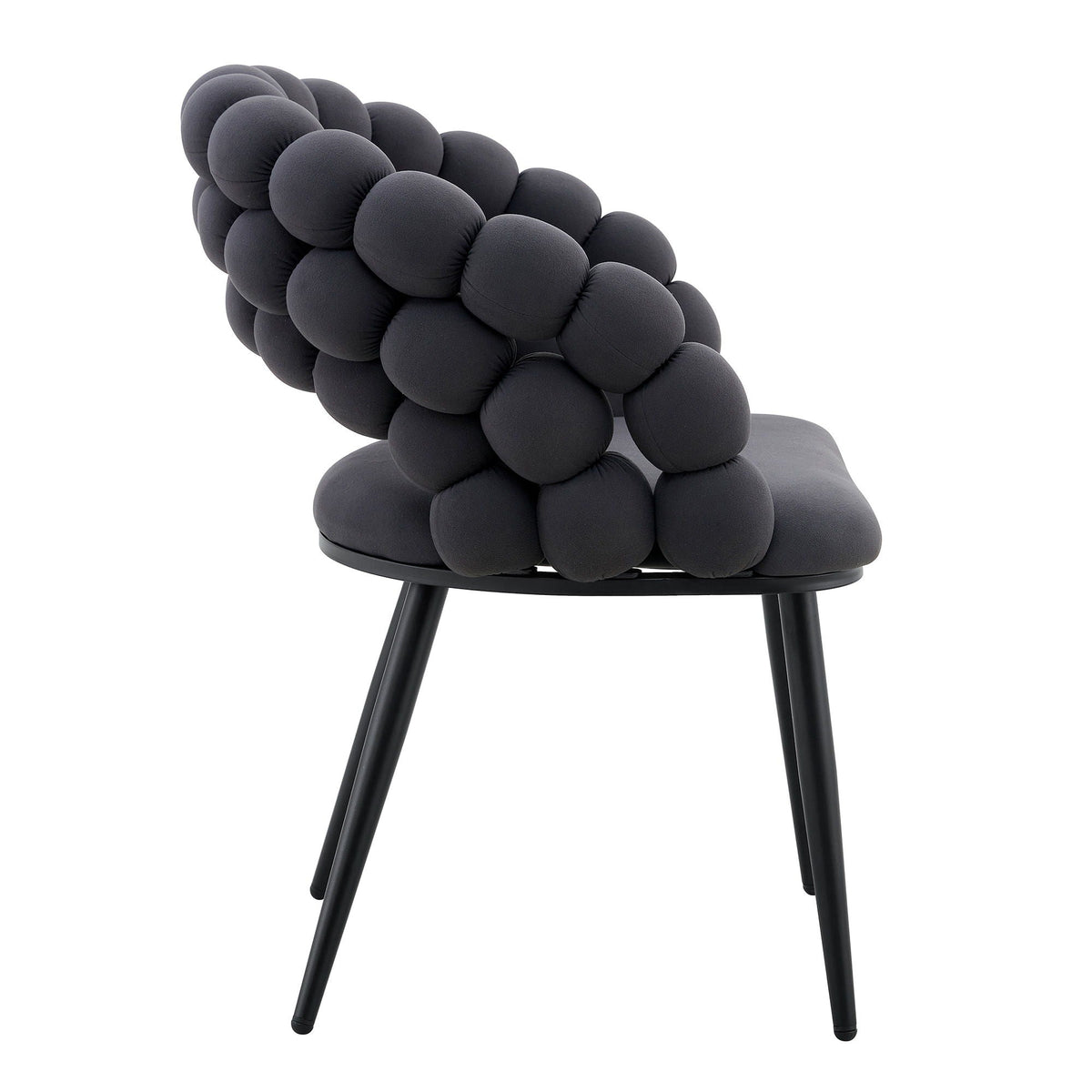 Ball Chain Bubble Dining Chair Set with Sculptural Backrest - Dark Gray, Beige, Orange