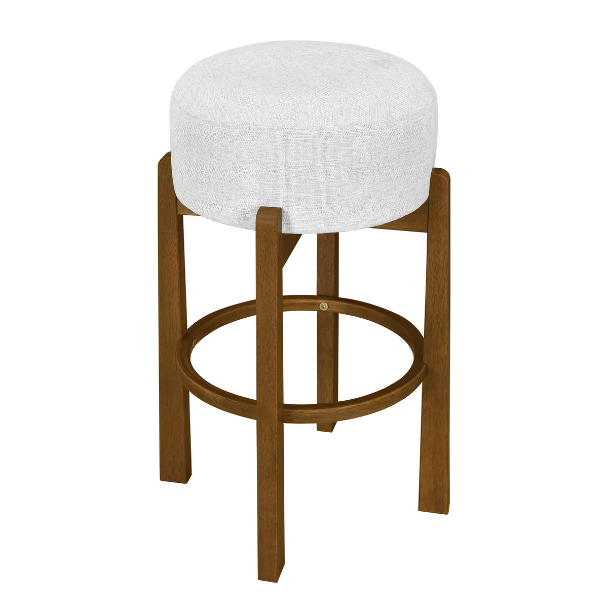 Vera Indoor Wooden Upholstered Barstool with Ivory Cushion - Dark