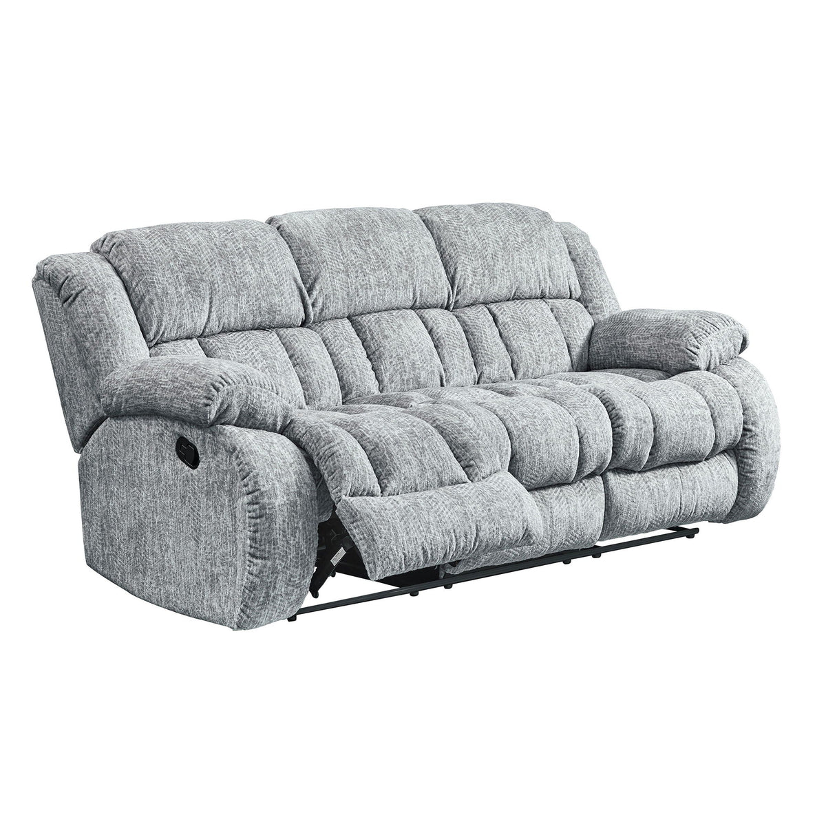 Gray Reclining Living Room Set with Manual Reclining Features - 3 Piece