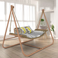 Freestanding Double Egg Swing Chair with Stand - Metal Patio Seating
