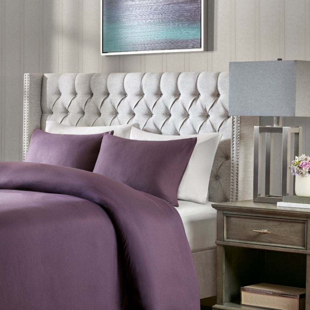 Transitional Upholstery Headboard with Tufted Buttons and Nailhead Trim - Queen, Gray or Blue
